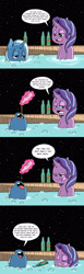 Size: 1280x4148 | Tagged: safe, artist:raph13th, derpibooru import, starlight glimmer, trixie, pony, comic:glim glam and pals, :t, absurd resolution, bottle, cider, comic, dialogue, hot tub, levitation, lidded eyes, magic, night, open mouth, smiling, stars, telekinesis