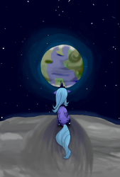 Size: 893x1323 | Tagged: safe, artist:qaxis, princess luna, alicorn, pony, artifact, earth, moon, s1 luna, solo