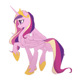 Size: 1200x1244 | Tagged: safe, artist:livandriya, princess cadance, alicorn, pony, crown, female, horn, mare, multicolored mane, solo