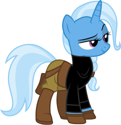 Size: 1001x1034 | Tagged: safe, artist:cloudyglow, derpibooru import, trixie, pony, unicorn, atlantis: the lost empire, clothes, clothes swap, cosplay, costume, disney, female, helga sinclair, mare, raised eyebrow, simple background, solo, transparent background, vector