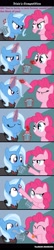 Size: 800x3700 | Tagged: safe, artist:mam259, derpibooru import, pinkie pie, trixie, earth pony, pony, arrow, comic, computer, cursor, horn, horn removal, no mouth, no nose, trash, trash can, xk-class end-of-the-world scenario