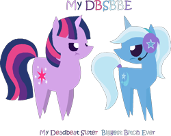 Size: 1012x805 | Tagged: safe, artist:starryoak, derpibooru import, trixie, twilight sparkle, unicorn twilight, pony, unicorn, bbbff, headset, pointy ponies, simple background, transparent background