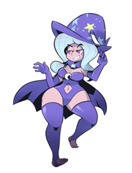 Size: 571x742 | Tagged: safe, artist:mangneto, derpibooru import, trixie, hips, humanized, impossibly wide hips, leotard, magician outfit, wide hips