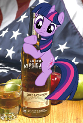 Size: 278x411 | Tagged: safe, derpibooru import, applejack, twilight sparkle, earth pony, pony, alcohol, applejack (drink), solo