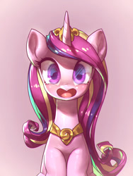 Size: 600x800 | Tagged: safe, artist:frali, princess cadance, alicorn, pony, blushing, cute, cutedance, female, looking at you, mare, open mouth, simple background, solo