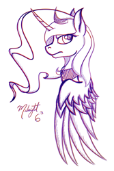 Size: 500x750 | Tagged: safe, artist:midnightsix3, princess luna, alicorn, pony, female, horn, lunadoodle, mare, solo