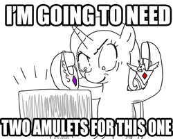 Size: 1000x800 | Tagged: artist needed, safe, derpibooru import, trixie, pony, /mlp/, alicorn amulet, computer, female, image macro, impact font, mare, reaction image