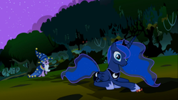 Size: 1366x768 | Tagged: safe, screencap, princess luna, twilight sparkle, alicorn, pony, luna eclipsed, solo