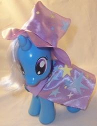 Size: 829x1069 | Tagged: safe, artist:gryphyn-bloodheart, derpibooru import, trixie, pony, cape, clothes, custom, fashion style, hat, irl, photo, solo, toy, trixie's cape, trixie's hat