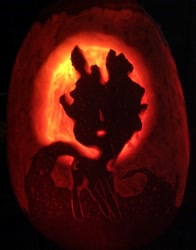 Size: 1816x2320 | Tagged: safe, artist:shaadorian, artist:watermelonrat, princess luna, alicorn, pony, jack-o-lantern, moon, pumpkin, solo