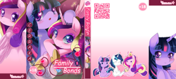 Size: 1669x750 | Tagged: safe, artist:loyaldis, princess cadance, shining armor, twilight sparkle, twilight sparkle (alicorn), alicorn, pony, unicorn, cover, explicit source, preview, rule 63