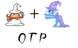 Size: 800x500 | Tagged: safe, derpibooru import, trixie, crack shipping, exploitable meme, magical trevor, otp, trixevor