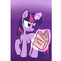 Size: 5000x5000 | Tagged: safe, artist:datahmedz, derpibooru import, twilight sparkle, unicorn twilight, pony, unicorn, absurd resolution, book, female, glowing horn, horn, magic, mare, reading, solo, telekinesis