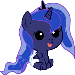 Size: 6141x6059 | Tagged: safe, artist:sir-teutonic-knight, princess luna, alicorn, pony, .svg available, :p, absurd resolution, baby, baby pony, cute, diaper, hnnng, lunabetes, simple background, sitting, solo, tongue out, transparent background, vector, woona