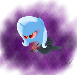 Size: 2179x2129 | Tagged: safe, artist:sadnessguy, derpibooru import, trixie, alicorn amulet, angry, glowing eyes