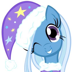 Size: 500x500 | Tagged: artist needed, source needed, safe, derpibooru import, trixie, christmas, smiling