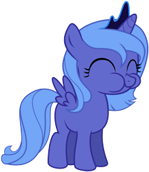 Size: 1729x2000 | Tagged: safe, artist:fuzzygauntlets, princess luna, alicorn, pony, cute, eating, eyes closed, filly, nom, nose wrinkle, puffy cheeks, simple background, solo, transparent background, vector, woona