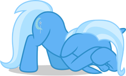 Size: 7000x4262 | Tagged: safe, artist:luckreza8, derpibooru import, trixie, pony, unicorn, to where and back again, .svg available, absurd resolution, covering, crouching, female, mare, scared, simple background, solo, transparent background, vector