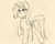 Size: 1000x800 | Tagged: safe, artist:dark-kisame, derpibooru import, trixie, pony, unicorn, grin, lidded eyes, looking at you, monochrome, raised hoof, sketch, smiling, solo