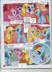 Size: 1131x1556 | Tagged: safe, derpibooru import, applejack, fluttershy, pinkie pie, rainbow dash, rarity, twilight sparkle, earth pony, pegasus, pony, unicorn, comic:have a break!, comic:mach mal pause!, comic, german, german comic, official, photo, translation