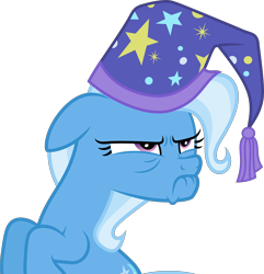 Size: 4820x5000 | Tagged: safe, artist:dashiesparkle, derpibooru import, trixie, pony, unicorn, to where and back again, .svg available, absurd resolution, floppy ears, grumpy, hat, nightcap, simple background, solo, transparent background, trixie's nightcap, vector