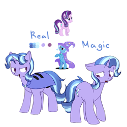 Size: 887x887 | Tagged: safe, artist:koteikow, derpibooru import, starlight glimmer, trixie, oc, pony, unicorn, color palette, female, fusion, mare