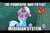 Size: 625x416 | Tagged: safe, derpibooru import, edit, edited screencap, screencap, trixie, pony, unicorn, magic duel, alicorn amulet, all new, female, hub logo, image macro, mare, meme, solo, text, trixie yells at everything