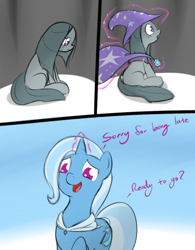 Size: 500x641 | Tagged: safe, artist:theparagon, derpibooru import, marble pie, trixie, ask, ask trixie, comic, snow