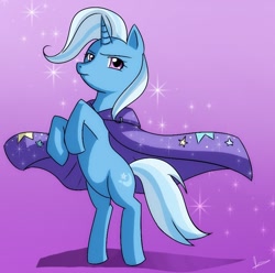 Size: 774x768 | Tagged: safe, artist:merrytheberry, derpibooru import, trixie, pony, unicorn, blue coat, female, horn, mare, solo, two toned mane