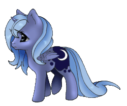 Size: 670x561 | Tagged: safe, artist:sugarcup, princess luna, alicorn, pony, filly, s1 luna, solo, woona