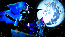 Size: 5760x3240 | Tagged: safe, artist:drdicksamazingstick, nightmare moon, princess luna, trixie, alicorn, pony, unicorn, 3d, female, mare, source filmmaker