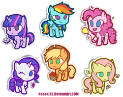 Size: 632x500 | Tagged: safe, artist:neooki23, derpibooru import, applejack, fluttershy, pinkie pie, rainbow dash, rarity, twilight sparkle, earth pony, pegasus, pony, unicorn, mane six