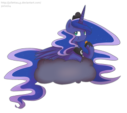 Size: 1024x908 | Tagged: safe, artist:jayivee, princess luna, alicorn, pony, candy corn, cloud, eating, simple background, solo, transparent background