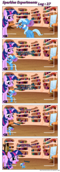 Size: 720x2050 | Tagged: safe, artist:navitaserussirus, derpibooru import, trixie, twilight sparkle, mouse, comic, mousified, science, shrinking, sparkles experiments, species swap, transformation