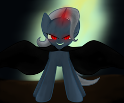 Size: 600x500 | Tagged: safe, artist:idsmehlite, derpibooru import, trixie, glowing eyes, grin, smiling