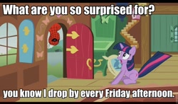 Size: 960x563 | Tagged: safe, derpibooru import, twilight sparkle, 60s spider-man, meme, spider-man