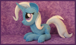 Size: 647x389 | Tagged: safe, artist:bluedragonflyplush, derpibooru import, trixie, pony, unicorn, cropped, female, irl, mare, photo, plushie, solo