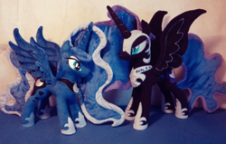 Size: 1215x772 | Tagged: safe, artist:equestriaplush, nightmare moon, princess luna, irl, photo, plushie, signature, tabitha st. germain