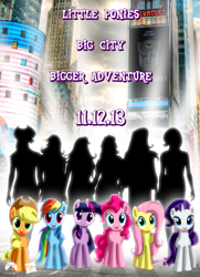 Size: 693x958 | Tagged: artist needed, safe, derpibooru import, applejack, fluttershy, pinkie pie, rainbow dash, rarity, twilight sparkle, hilarious in hindsight, humanized, live action, mane six, movie, movie poster, new york, paramount, paramount pictures, transformers