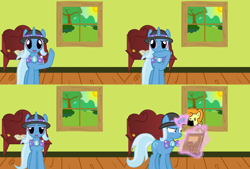 Size: 2560x1734 | Tagged: safe, artist:mrbarthalamul, derpibooru import, carrot top, golden harvest, trixie, ask the wonderfully wise wizard, book, comic, tumblr