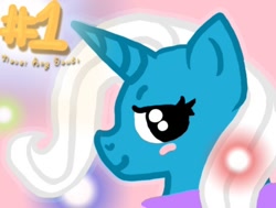 Size: 450x340 | Tagged: safe, artist:darkonix, derpibooru import, trixie, pony, unicorn, blue coat, blushing, female, horn, mare, solo, two toned mane