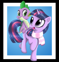 Size: 900x947 | Tagged: safe, artist:macflash2, derpibooru import, spike, twilight sparkle, dragon, pony, unicorn, female, mare