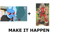 Size: 1337x796 | Tagged: safe, derpibooru import, trixie, magic duel, alicorn amulet, cocaine, exploitable meme, make it happen, meta, snowflame