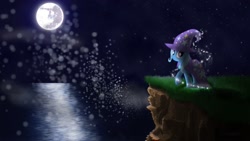 Size: 1920x1080 | Tagged: safe, artist:streamlinedpegasus, derpibooru import, trixie, moon, scenery, smiling, wallpaper