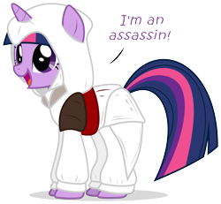 Size: 5000x4613 | Tagged: safe, artist:mixermike622, derpibooru import, twilight sparkle, absurd resolution, assassin's creed, cute, simple background, transparent background, twiabetes, vector