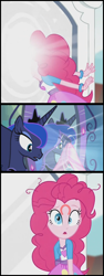 Size: 384x1019 | Tagged: safe, pinkie pie, princess luna, equestria girls, rainbow rocks, exploitable meme, hoofprints, meme, pinkie sticks her face into the portal meme