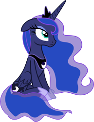 Size: 3995x5162 | Tagged: safe, artist:irisiter, princess luna, alicorn, pony, absurd resolution, floppy ears, simple background, sitting, solo, tired, transparent background, vector