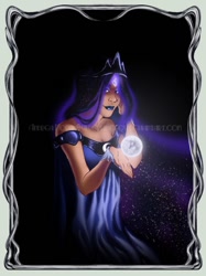 Size: 1024x1371 | Tagged: safe, artist:silverwingfox, princess luna, human, dark skin, humanized, solo, uncanny valley