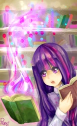 Size: 800x1300 | Tagged: safe, artist:prunei, derpibooru import, twilight sparkle, humanized, solo