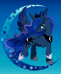 Size: 1238x1496 | Tagged: safe, artist:shiragariria, princess luna, alicorn, pony, female, horn, mare, pixiv, solo